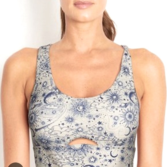 NWT Wildfox Birch & Colbalt Cosmic Sense Sports Bra - Picture 1 of 5